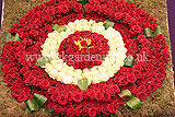 A rose display to celebrate the 500th anniversary of Henry VIII's coronation. Taken in the Tudor Rose Festival Marquee at the 2009 Hampton Court Palace Flower Show